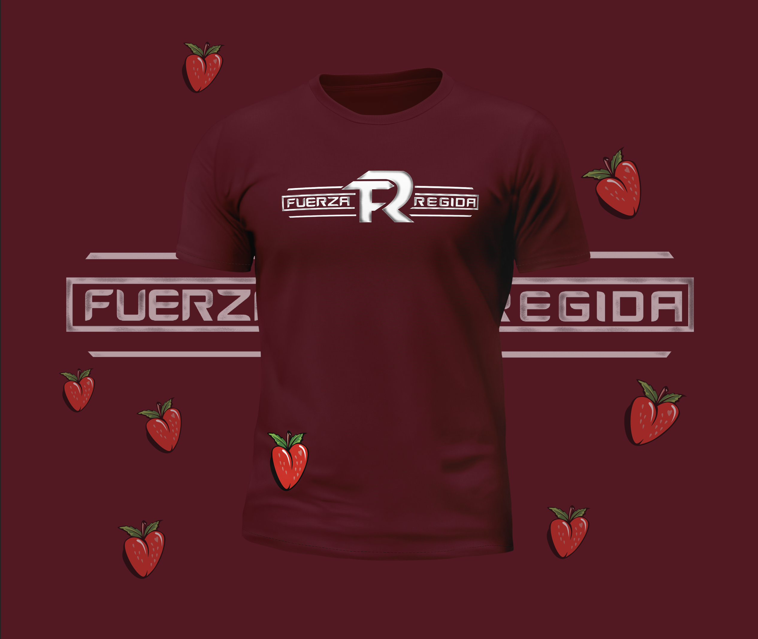 Fuerza Regida Sabor Fresa Front and Back Design Graphic Tee